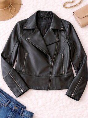 Ted Baker Genuine Leather Moto Jacket – Size 3